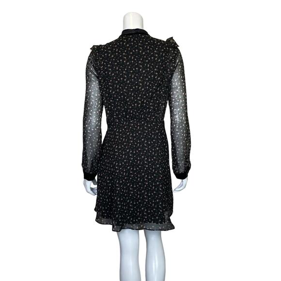 Lush | Women's Black/Floral Print Sheer Side/Sleeve Dress with Tags | Size: L - Picture 7 of 9